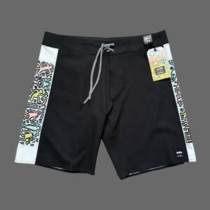 Billabong x Keith Haring Jam Ciclo D Bah Pro 19" Boardshorts Size 34 NWT